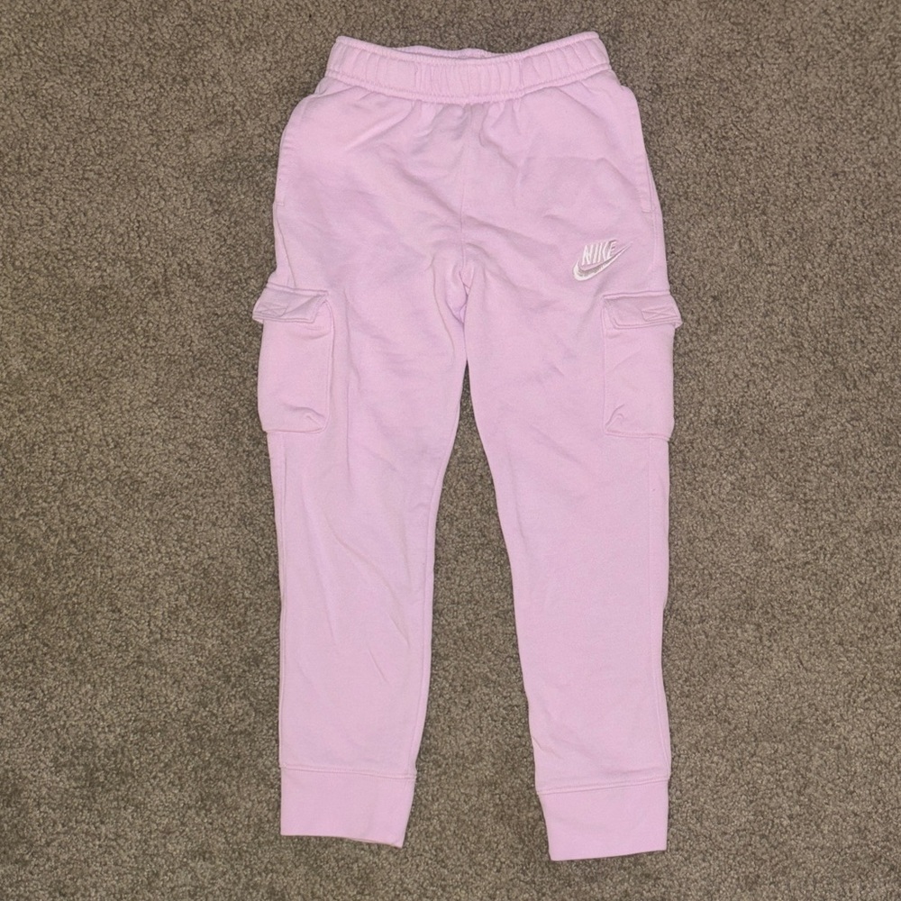 Nike Kids Girls Light Pink Cargo Sweatpants, Size 6X